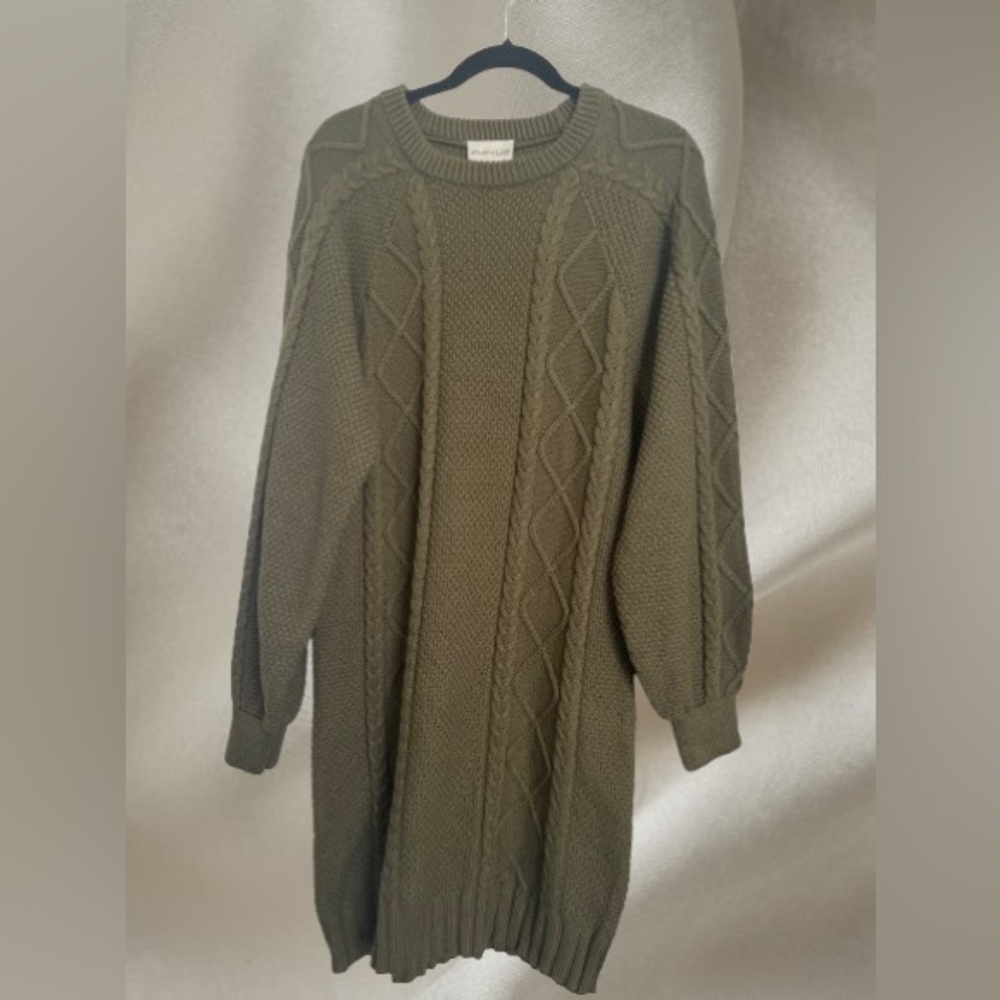 Freshman Olive Cable Knit Sweater